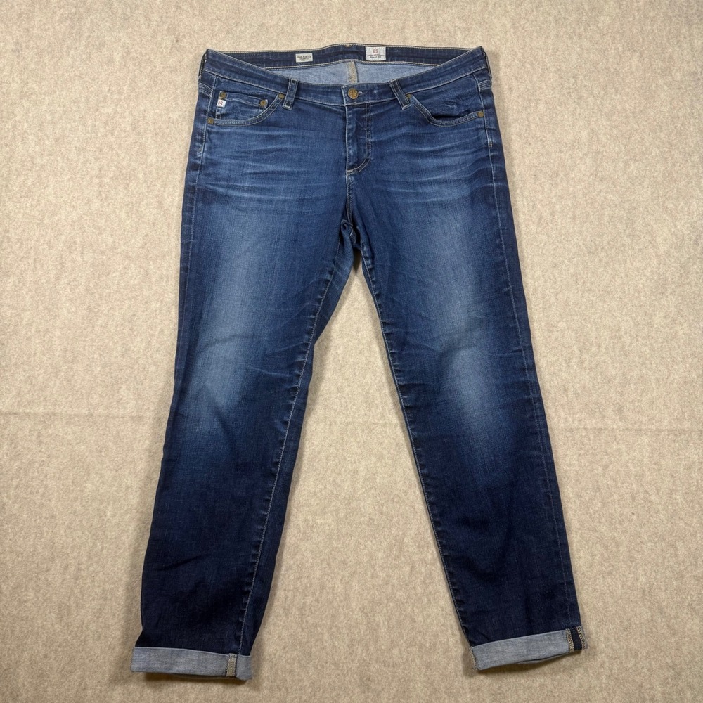 AG Adriano Goldschmied Stilt Roll-Up Women's Cigarette Jeans Dark Wash 32R